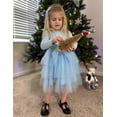 thumbnail image 5 of Arshiner Toddler Tutu Dress Girls Long Sleeve Fall Winter Tiered Formal Party Tulle Dresses for Kids, 5 of 6