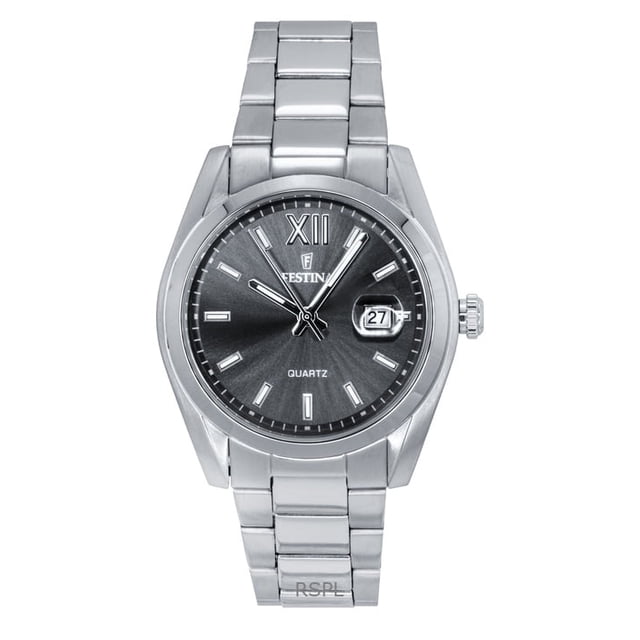 Festina Reloj Clásico de Acero Inoxidable con Esfera Gris de Cuarzo F20707-3 para Hombre