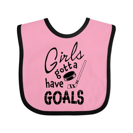 

Inktastic Girls Gotta Have Goals- Hockey Player Gift Baby Girl Bib
