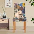 thumbnail image 4 of Yayeee 2 Pack Dining Chair Covers Stretch Parson Chairs Slipcovers Seat Protector, Beige Flowers, 4 of 6