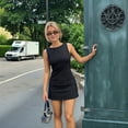 thumbnail image 5 of Women'S Summer A-Line Sleeveless Boat Neck Mini Dress Club Party Little Short Dresses, 5 of 8