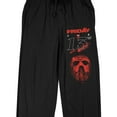 thumbnail image 2 of Friday The 13th Red Splatter Jason Mask Men's Black Sleep Pajama Pants-3XL, 2 of 5