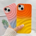 thumbnail image 2 of Compatible with iPhone 13 Phone Case Girls Cute Gradient Bicolor Crimp Wave Pattern Soft Silicone Shockproof Camera Protective Back Cover Slim Phone Case for Women - Orange Yellow, 2 of 7