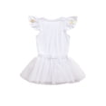 thumbnail image 3 of Qiylii Baby Clothes Set, Sleeveless Letter Printed Round Neck Romper+Skirt, 3 of 6