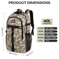 thumbnail image 4 of 40L Outdoor Travel Backpack for Adults, Large Capacity Camo Backpack for Work Hiking Camping, Grey - 8036, 4 of 9