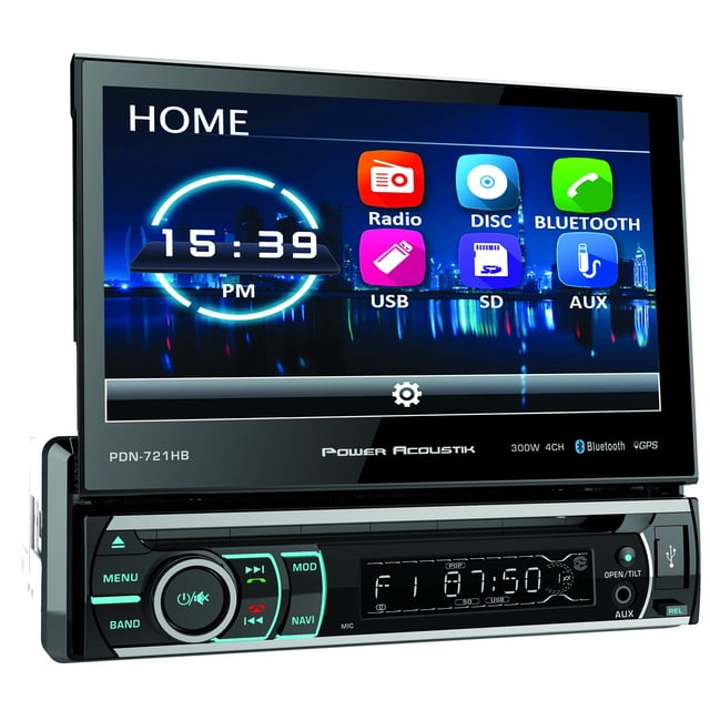 Receptor DVD Power Acoustik PD-721B 7 Incite Single-DIN
