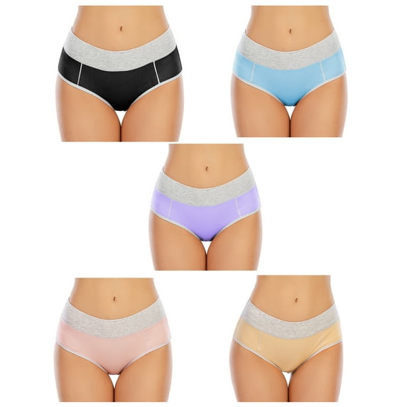 YouLoveIt Women's Cotton Underwear Female Underwear Hipster Panties Ladies Panties Full Coverage Briefs Panties Cotton Brief Underwear,4 packs