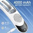 thumbnail image 4 of Portable Fan, Rechargeable Hands Free Bladeless Neck Fan 360° Cooling 3 Speeds for Travel Gifts for Women Men White, 4 of 7