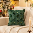 thumbnail image 3 of Set of 2 Christmas Tree Star White Red Green Throw Pillow Covers, Holiday Xmas Winter Plush Faux Fur Pillows Covers for Couch Sofa Home Decorations, 3 of 6