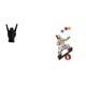 thumbnail image 1 of Estatua del gesto de la roca,Estatuas y figuras de dedos con gestos de música rock,Figuras de payaso,Escultura de payaso como adorno de mesa,Colección de estatuillas de payasos adorables, 1 of 8