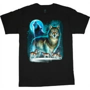 Wolf Pack Wolves Moon T-shirt Men's Big and Tall Graphic Tee