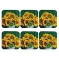 thumbnail image 2 of Bingfone Vintage Sunflowers In Bucket Leather Drinks Coasters With Set Of 6,Suitable For Home Kitchen,Coffee Cup Coasters Home Gift, 2 of 9