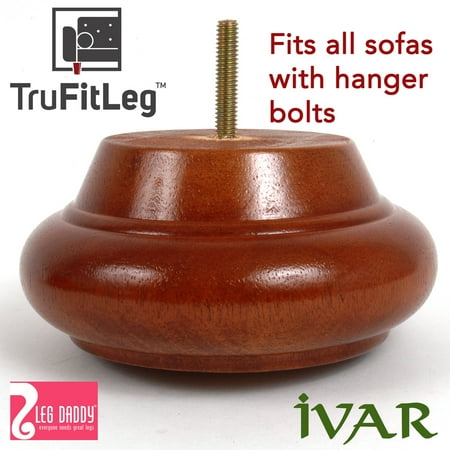 Leg Daddy Trufitleg Ivar 2 1 Turned Bun Sofa Fits On All Furniture With Hanger Bolt Attachments Oak Set Of