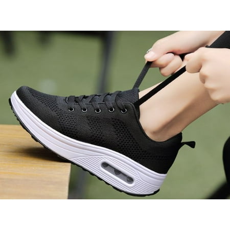 Walking Shoes for Women Air Cushion Nurse Shoes Slip Resistant Work Sock Sneakers Food Service Sneakers Platform Sneakers Comfortable Weight Light Shoes