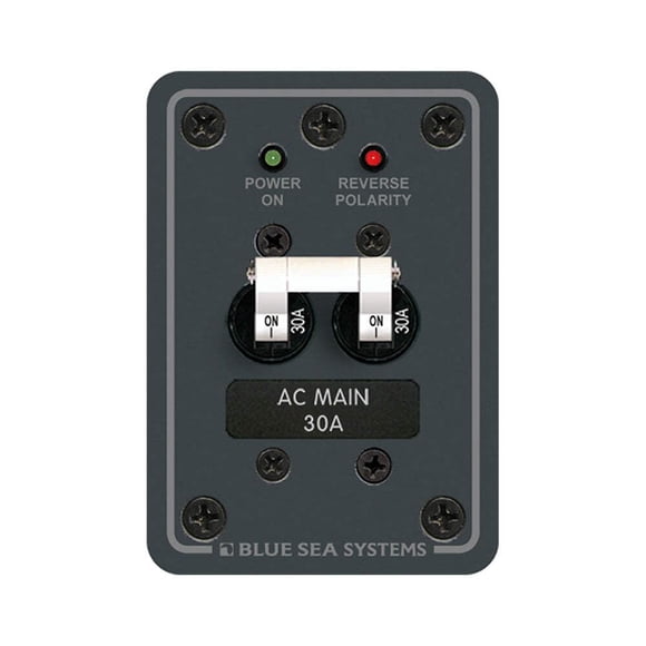 Panel de disyuntores Blue Sea 8077 AC solo con interruptor principal