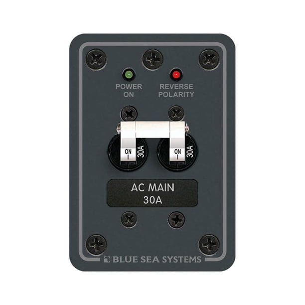 Panel de disyuntores Blue Sea 8077 AC solo con interruptor principal