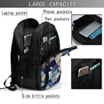 thumbnail image 4 of Lafuoo Abstract Blue Squares Pattern USB Backpack, Multi-Pocket Laptop Backpack, Unisex Travel Backpack for Office, Work-One Size, 4 of 7