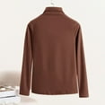 thumbnail image 5 of Ltctricy Women's Plus Size Thermal Shirts Fleece Lined Long Sleeve Turtleneck Cut out Loose T Shirts Warm Base Layer Tops(Coffee,Medium), 5 of 5