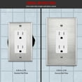 thumbnail image 4 of ENERLITES Decorator Switch or Receptacle Outlet Metal Wall Plate, Corrosion Resistant, Over Size 1-Gang, UL Listed, 7731O, 430 Stainless Steel, Silver, 4 of 5