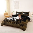 thumbnail image 3 of Catabedysis Rustic Camping Bedding,Bear Tent Print Duvet Cover Full For Boys,Brown Black,Black Reversible,3 Pieces,1 Duvet Cover and 2 Pillowcases, 3 of 6