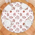 thumbnail image 2 of White Cow Strawberry Pattern Round Fitted Tablecloth with Elastic Edge,Dining Table Cover Waterproof,Outdoor Round Tablecloth for Camping,Dining,Indoor and Outdoor, 2 of 7