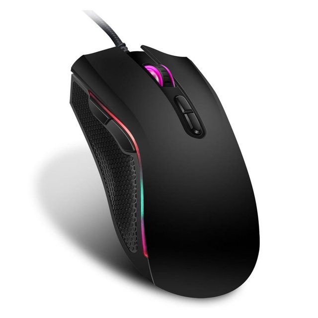 CUITING Gaming Mouse Wired USB Computer Mouse with 4 Adjustable DPI RGB Backlit LED Side Buttons Ergonomic Optical Mice for PC Laptop Windows Mac Vista Linux Gamer