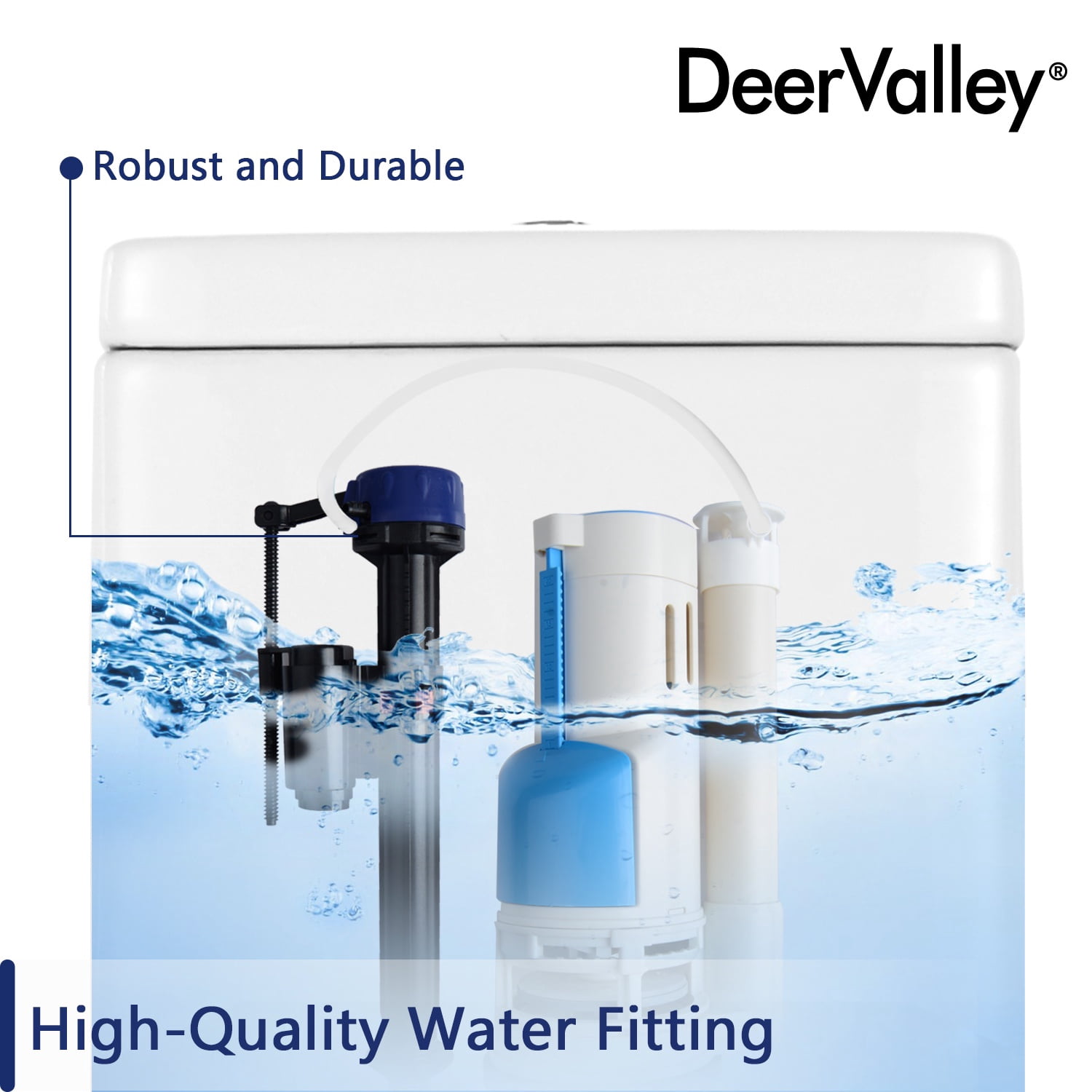DeerValley Prism DV-1F52636 Dual-Flush Elongated One-Piece Toilet with Glazed Surface (Seat Included)
