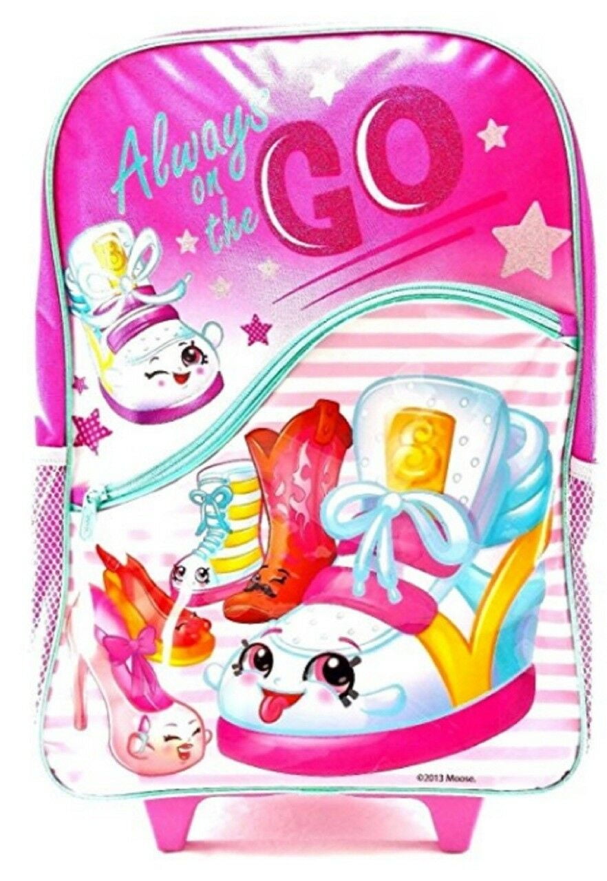 Shopkins Large Rolling 16 Inch " Always On The Go " Backpack 