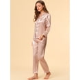 thumbnail image 4 of Conjuntos de pijama para mujer Allegra K Ropa de dormir manga larga botones Traje de noche suave XS, 4 of 6
