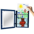 thumbnail image 6 of Americanflat 10x12.5 Kids Art Frame with 8.5x11 Mat Holds 100 Art Pieces Magnetic Letter Size Display Mini - Navy, 6 of 8
