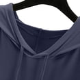 thumbnail image 4 of Holzkary Women's Short Sleeve Plain Hoodie Fashionable Sweatshirt with Hood Loose Comfortable Blouse Classic Tops Sports Summer Shirts Solid Color Sweatshirt Thin Loose Fitting Base Shirt Blue L, 4 of 8