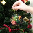 thumbnail image 6 of Funny Christmas Ornament,Gorgeous Floral - Hued Hummingbird,Xmas Round Ceramic Pendant, 6 of 6