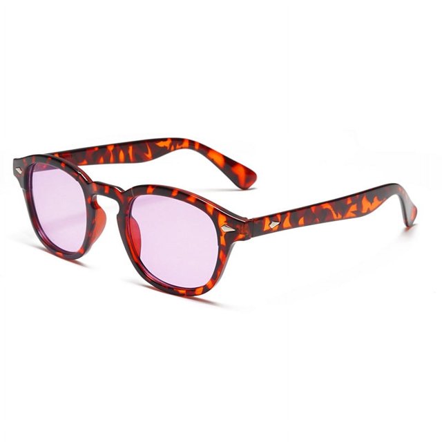 Nouvelle Mode Johnny Depp Rivets Lunettes de Soleil Rondes Verres Teintés Clairs Fête Couleur Bonbon Riz Lunettes de Soleil Hommes Femmes Oculos de Sol C4 Style Image