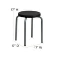 thumbnail image 6 of Flash Furniture Remington Stackable Stool with Black Seat and Silver Powder Coated Frame, 6 of 8