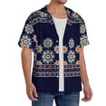thumbnail image 4 of KLL Blue Mandala Print Men's Shirt Short Sleeve Button Down Summer Cuba Beach Shirts- 3X-Large, 4 of 7