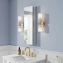 ANGELES HOME 12" x 36" Mirror Medicine Cabinet, Wall Mounted Medicine Cabinet with Tempered Mirror, Anodized Chrome Aluminum Frame, Bathroom Mirror with 3 Adjustable Shelves, Left Open Door