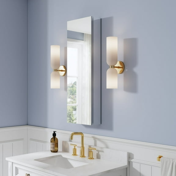 ANGELES HOME 12" x 36" Mirror Medicine Cabinet, Wall Mounted Medicine Cabinet with Tempered Mirror, Anodized Chrome Aluminum Frame, Bathroom Mirror with 3 Adjustable Shelves, Left Open Door