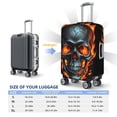 thumbnail image 4 of Kdxio Flame Metal Skull Pattern Luggage Cover for Travel,Elastic and Durable,Fits 18-32 Inch,Anti-Scratch Suitcase Protector-No luggage included, 4 of 5