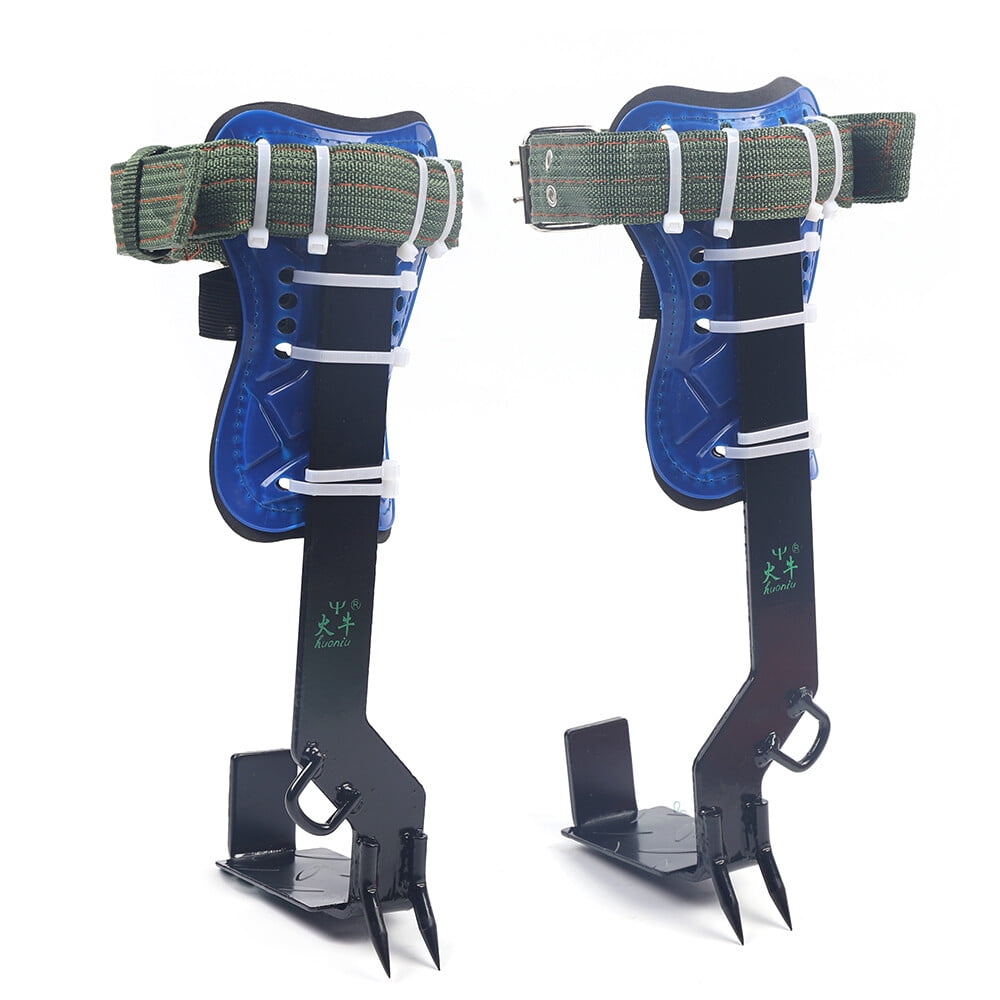 Adjust Tree/Pole Climbing Spike Set 2 Gear Safety Belt Rope Lanyard w/ Carabiner