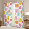 thumbnail image 2 of Homewish Cute Groovy Daisy Black Out Curtains, Rustic Cartoon Flower Curtains Pack of 2 (42x63 Each), Teens Kids Boys Girls Bedroom Curtains, Black Out Curtains Decor, 2 of 6