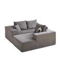 thumbnail image 5 of Miekor Modern Corduroy Upholstered Sectional Sofa Couch Set,Modular 108" L Shaped Sectional Living Room Sofa Set With 5 Pillows,Free Combination Sofa Couch for Living Room,Bedroom(Right Chaise) 0367, 5 of 16
