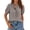 Brown, variant on Women's Casual Summer Gingham Tops Button Down Blouse Plaid Short Sleeve Ruffle V Neck Cotton Cute Dressy Casual Ladies Shirt Brown M