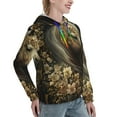 thumbnail image 6 of Fotbe Palatial Gold Pattern Horse Pattern Womens Long Sleeve Hoodie, Pullover Hooded Sweatshirt, Kangaroo Pocket Hoodie with Eye-catching Drawstrings-, 6 of 7