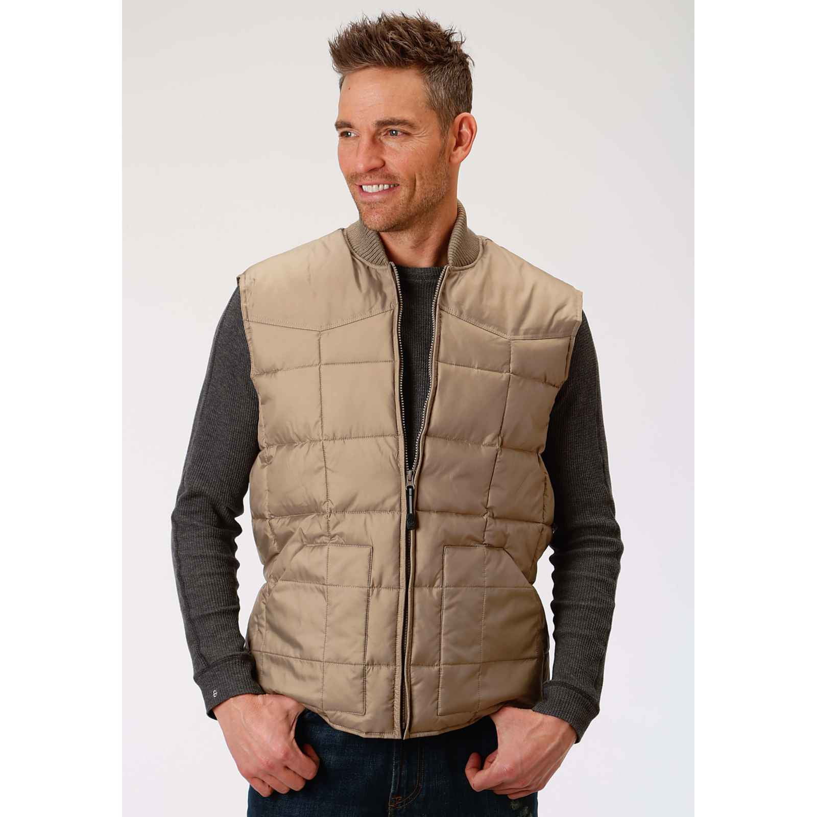 Roper Men's Price Point Polyester Vest Khaki Mens Outerwear XL, 0763