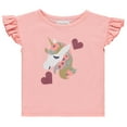 thumbnail image 3 of BTween Girls 6-Pack Unicorn Outfit Set w/ Ruffle Sleeve Tees, Peplum Tank Top, Skirt, Dolphin & Biker Shorts/7-8, 3 of 7