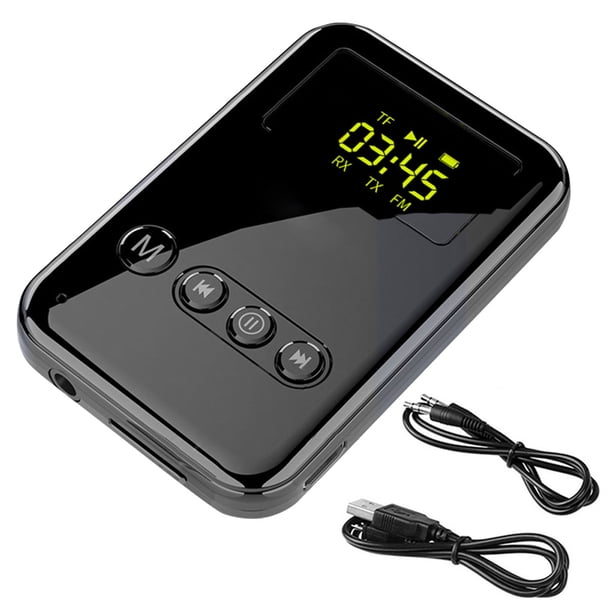 Transmisor de audio con pantalla digital Receptor 4 en 1 Llamada manos libres Adaptador de audio 5.0 compatible con Bluetooth inalámbrico Scienceny EL000353-00B