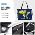 thumbnail image 2 of Wukai Dino Playing Roller Skate Print Zipper Bag,large Beach Tote Bag,Waterproof Sandproof Bag,Grocery and Picnic Tote Travel Bag, 2 of 5