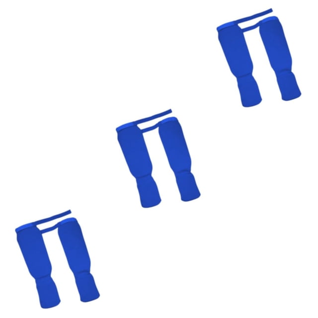 Wweixi 1 Pair Shin Instep Guards MMA Supplies Training Protection Elastic Protector and Blue S 3Set