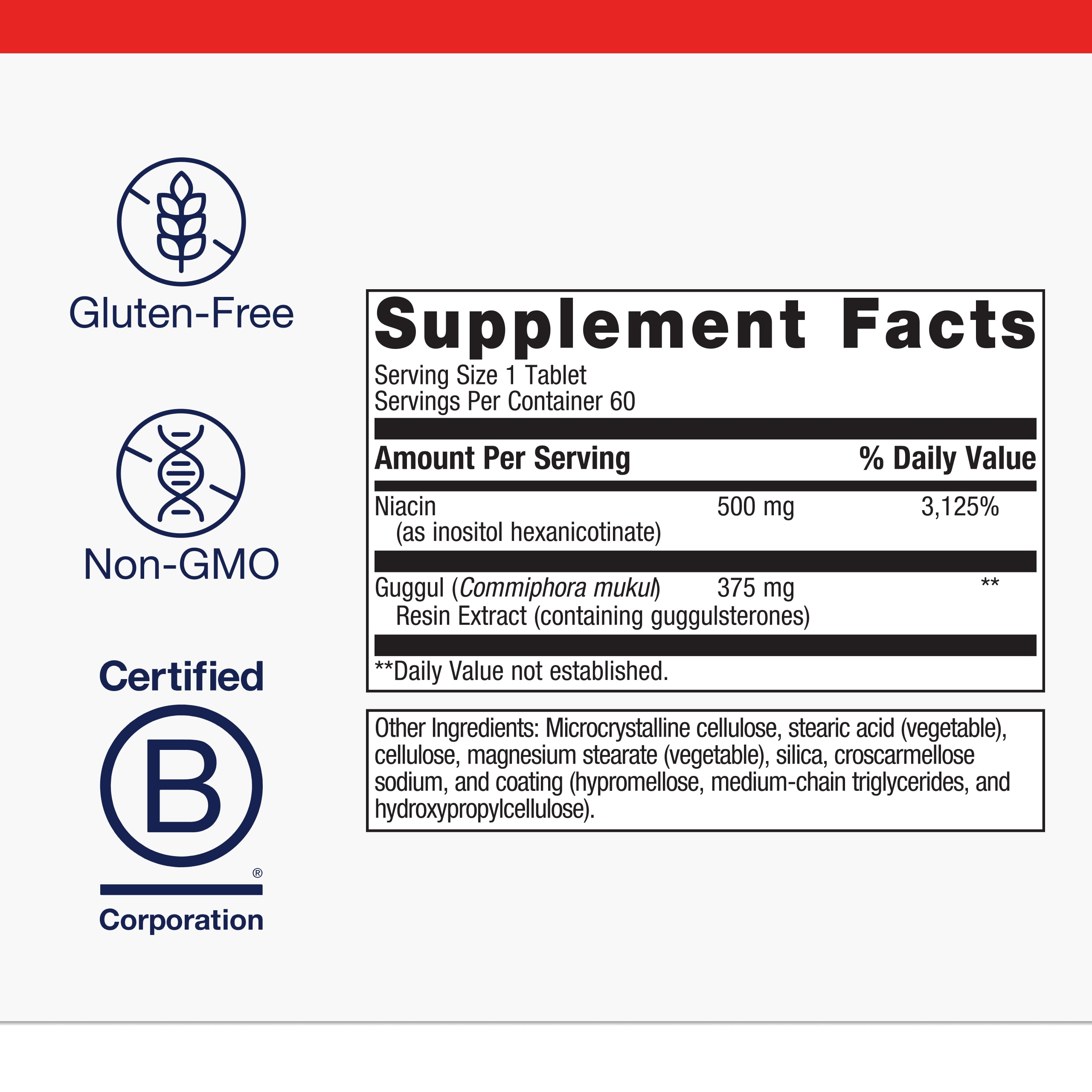 Metagenics Lipotain - Non-Flush Niacin & Guggul Extract - For Healthy Blood Lipids* - Inositol Hexanicotinate Tablets - Supplements for Blood Health* - 60 Tablets