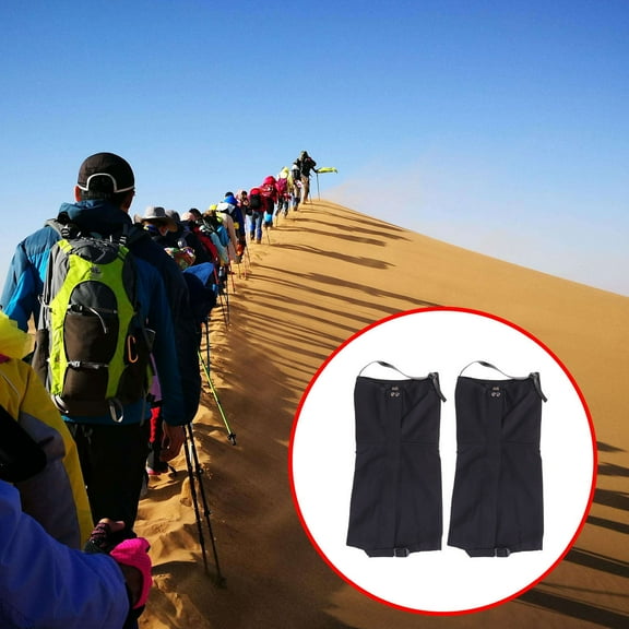 Mobutofu Nylon Adult Gaiters for Mountain Climbing Black Lightweight and Protective with Metal Hooks Size L